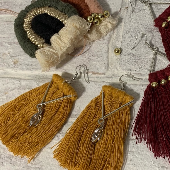 WAVE-Macrame earrings.Handmade available in colors - Picture 11 of 15